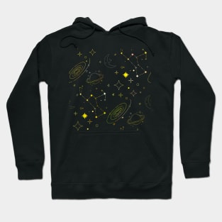 Yellow Galaxy Pattern Hoodie